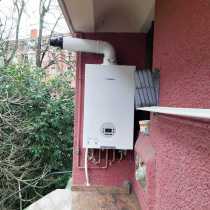 Instalación caldera condensación Bosch GC 1200 exterior terraza Santutxu Bilbao